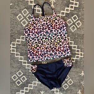 Cat&Jack swimsuit girls bikini tankini two piece size 6/7 small